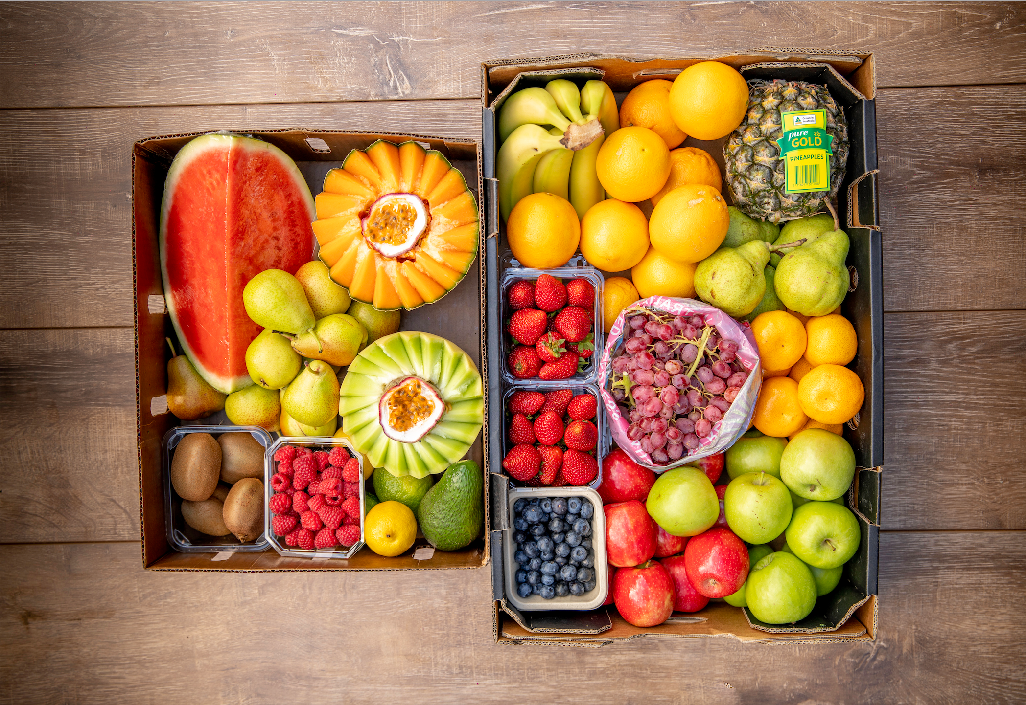 Saisonale Obstschachtel mit abwechslungsreicher Auswahl
