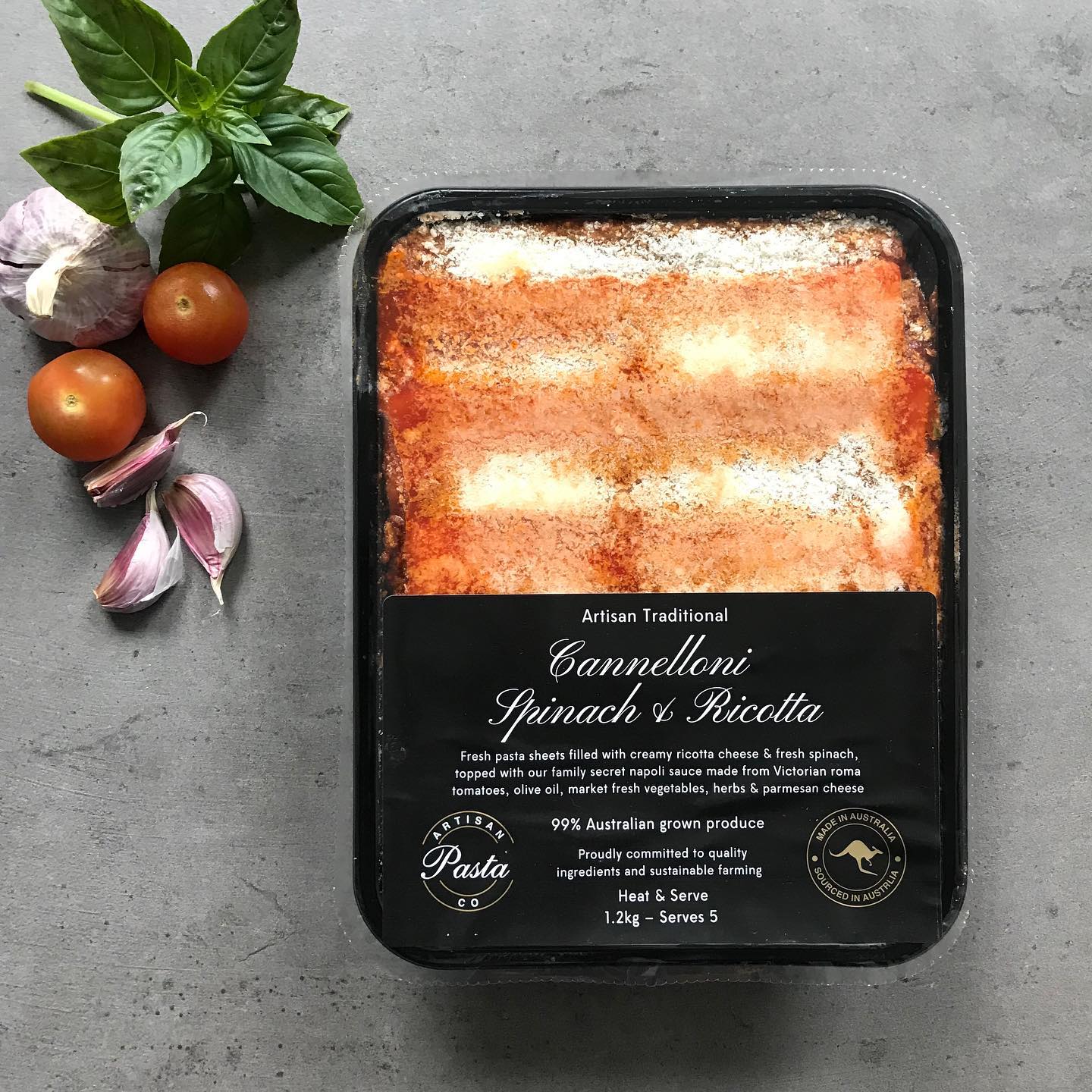 Cannelloni Spinat & Ricotta Artisan Pasta Co. – 2,8 kg (Frisch zubereitet mit 48-Stunden-Vorlauf)